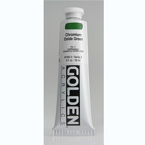 Golden, Heavy Body, Acrylic, Paint, 2oz, Chromium Oxide Green